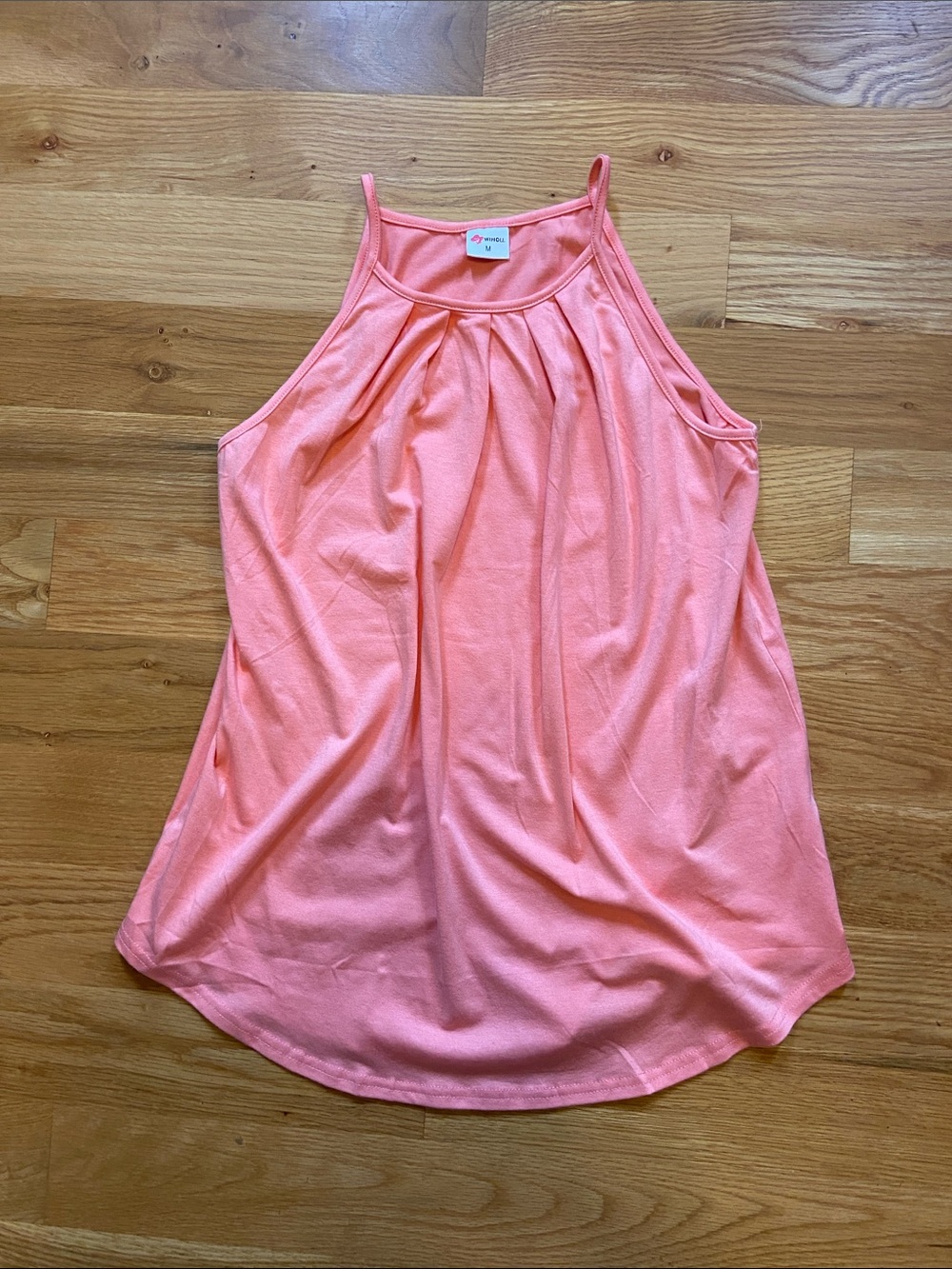 Everyday Pleated Halter Camisole - Peach